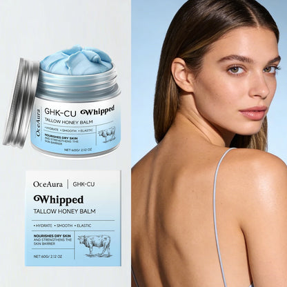 Ghk-Cu Beef Tallow Honey Balm Repair Dry Skin Deep Hydration Nourish Non-Greasy Brightening Even Skin Whipped Tallow Honey Cream
